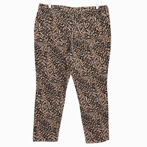 Terra & Sky Women's Core Straight Stretch Brown Leopard Denim Jeans Plus 18W NWT - Picture 2 of 10
